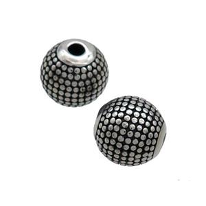 Stainless Steel Round Beads Antique Silver, approx 10mm [SSB3289]