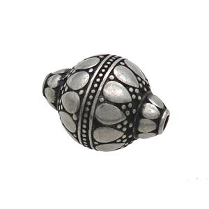 Stainless Steel Round Beads Large Hole Antique Silver, approx 16-21mm, 2mm hole [SSB3295]