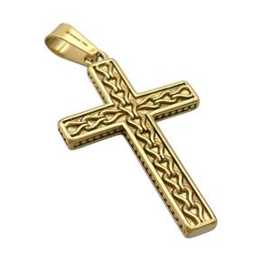 Stainless Steel Cross Pendant Gold Plated, approx 27-42mm [SSB3299]