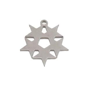 Raw Stainless Steel Star Link Pendant, approx 15mm [SSB3302]