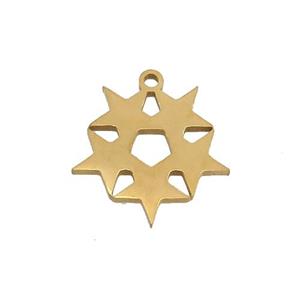 Stainless Steel Star Link Pendant Gold Plated, approx 15mm [SSB3303]