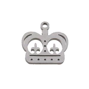 Raw Stainless Steel Crown Charms Pendant, approx 10-13mm [SSB3304]