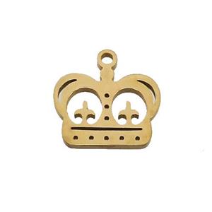 Stainless Steel Crown Charms Pendant Gold Plated, approx 10-13mm [SSB3305]
