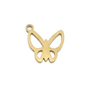 Stainless Steel Butterfly Pendant Gold Plated, approx 10-12mm [SSB3307]
