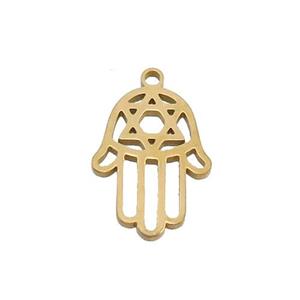 Stainless Steel Hamsahand Charm Pendant Gold Plated, approx 12-16mm [SSB3311]