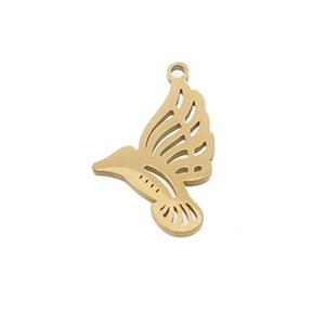Stainless Steel Birds Charm Pendant Gold Plated, approx 13.5-20mm [SSB3315]