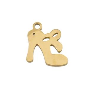 Stainless Steel High-Heel Shoes Charms Pendant Gold Plated, approx 13.5mm [SSB3321]