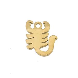 Stainless Steel Scorpion Charms Pendant Gold Plated, approx 12-14mm [SSB3323]