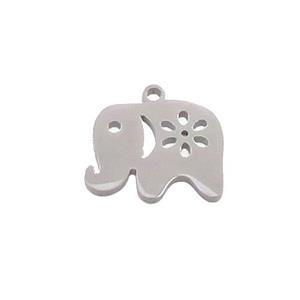 Raw Stainless Steel Elephant Charms Pendant, approx 12-15mm [SSB3340]