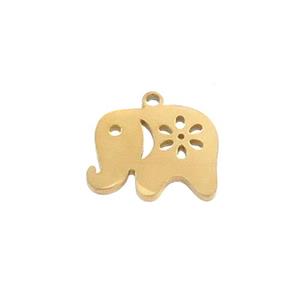 Stainless Steel Elephant Charms Pendant Gold Plated, approx 12-15mm [SSB3341]