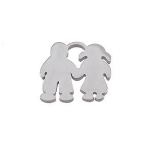 Raw Stainless Steel Couple Pendant, approx 11-13mm [SSB3346]