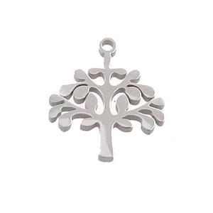Raw Stainless Steel Tree Charms Pendant, approx 14.5-17mm [SSB3354]