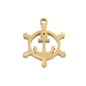 Stainless Steel Anchor Charms Pendant Gold Plated, approx 13-17mm [SSB3357]