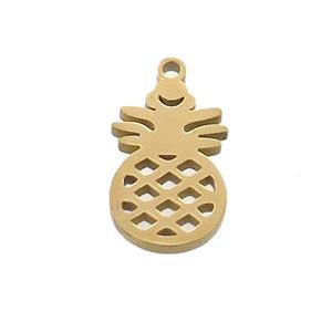 Stainless Steel Pineapple Charms Pendant Gold Plated, approx 10-16mm [SSB3367]