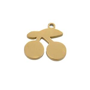 Stainless Steel Cherry Charms Pendant Gold Plated, approx 14mm [SSB3369]