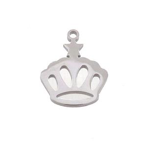 Raw Stainless Steel Crown Charms Pendant, approx 14-17mm [SSB3374]