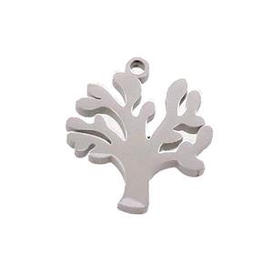 Raw Stainless Steel Tree Charms Pendant, approx 14.5-15mm [SSB3382]