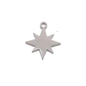 Raw Stainless Steel Northstar Charms Pendant, approx 12mm [SSB3388]
