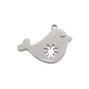 Raw Stainless Steel Birds Charms Pendant, approx 14-19mm [SSB3396]
