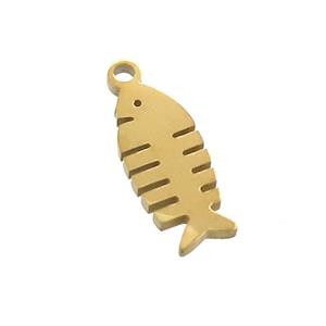 Stainless Steel Fishbone Charms Pendant Gold Plated, approx 6-16mm [SSB3400]