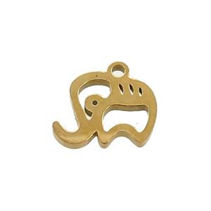 Stainless Steel Elephant Charms Pendant Gold Plated, approx 10.5mm [SSB3410]