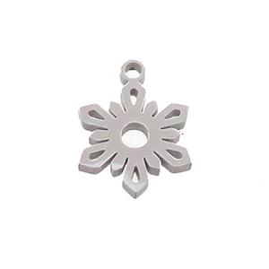 Raw Stainless Steel Snowflake Charms Pendant, approx 10-12mm [SSB3413]