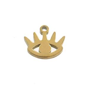 Stainless Steel Eye Charms Pendant Gold Plated, approx 10-11mm [SSB3416]