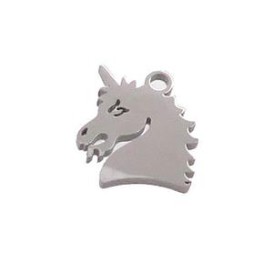 Raw Stainless Steel HorseHead Charms Pendant, approx 12.5-14mm [SSB3428]