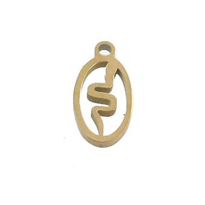 Stainless Steel Snake Charms Pendant Gold Plated, approx 7-11mm [SSB3435]