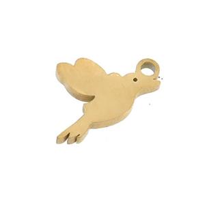 Stainless Steel Birds Charms Pendant Gold Plated, approx 9-10mm [SSB3443]