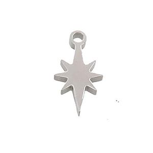 Raw Stainless Steel Northstar Pendant, approx 7-10mm [SSB3444]