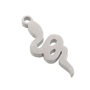 Raw Stainless Steel Snake Charms Pendant, approx 7.5-16mm [SSB3452]