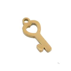 Stainless Steel Key Charms Pendant Gold Plated, approx 6-12mm [SSB3455]