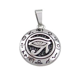 Stainless Steel Horus Eye Charms Pendant Zodiac Antique Silver, approx 16mm [SSB3463]