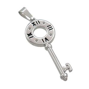 Raw Stainless Steel Key Charms Pendant, approx 12-28mm [SSB3480]