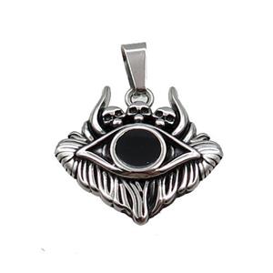 Stainless Steel Evil Eye Charms Pendant Skull Antique Silver, approx 18-20mm [SSB3482]