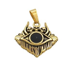 Stainless Steel Evil Eye Charms Pendant Antique Gold, approx 18-20mm [SSB3526]