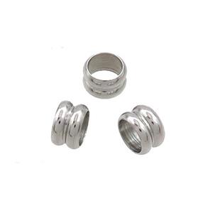 Raw Stainless Steel Rondelle Beads Spacer Large Hole, approx 6mm, 4mm hole [SSB3543]
