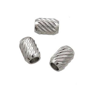 Raw Stainless Steel Tube Beads Large Hole, approx 4-6mm, 2mm hole [SSB3544]