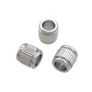 Raw Stainless Steel Tube Bads Large Hole, approx 8mm, 5mm hole [SSB3551]