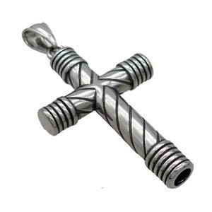 Stainless Steel Cross Charms Pendant Antique Silver, approx 30-45mm [SSB3564]