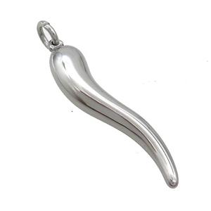 Raw Stainless Steel Horn Charms Pendant, approx 7-45mm [SSB3573]