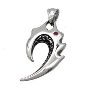 Stainless Steel Tribal Charms Pendant Antique Silver, approx 20-40mm [SSB3577]