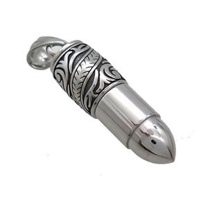 Stainless Steel Bullet Charms Pendant Antique Silver, approx 10-35mm [SSB3589]