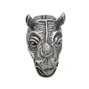Stainless Steel 3D Rhinoceros Charms Pendant Antique Silver, approx 20-35mm [SSB3603]