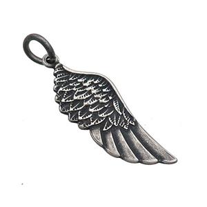 Stainless Steel Angel Wings Charms Pendant Antique Silver, approx 13-33mm [SSB3613]
