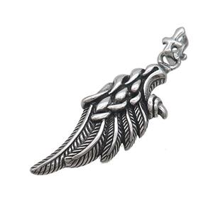 Stainless Steel Angel Wings Pendant Antique Silver, approx 18-40mm [SSB3618]