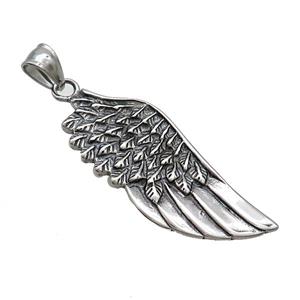 Stainless Steel Angel Wings Charms Pendant Antique Silver, approx 20-50mm [SSB3621]
