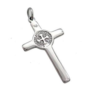 Raw Stainless Steel Cross Charms Pendant, approx 22-38mm [SSB3638]