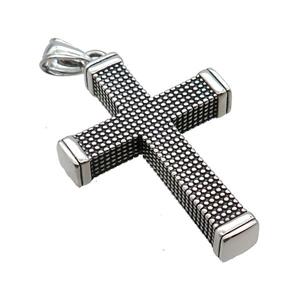 Stainless Steel Cross Pendant Charms Antique Silver, approx 34-48mm [SSB3665]